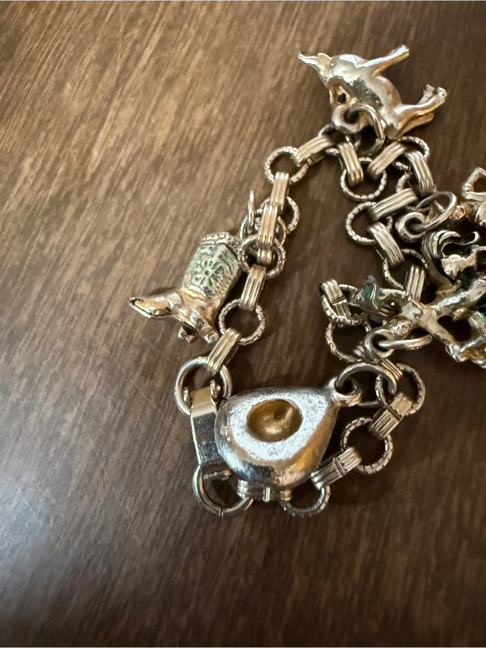 Child Sized Bracelet 6” Western Cowboy Horse Hat Charms Vintage